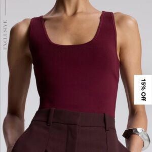 ALC Red and White Fitted Sleeveless Tank Top